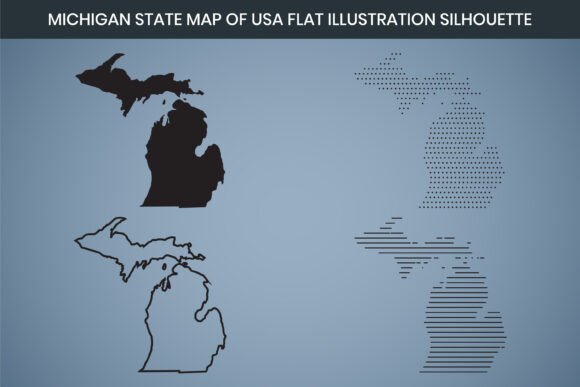 A Designer's Review of Michigan's Outline Map for Local Business Graphics