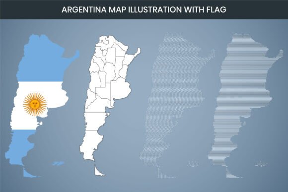 Argentina Map Illustration & Flag – Free Graphics Asset