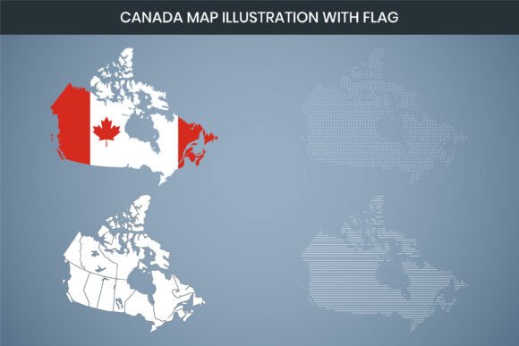 Canada Map Illustration with Flag – Graphics Freebies Review