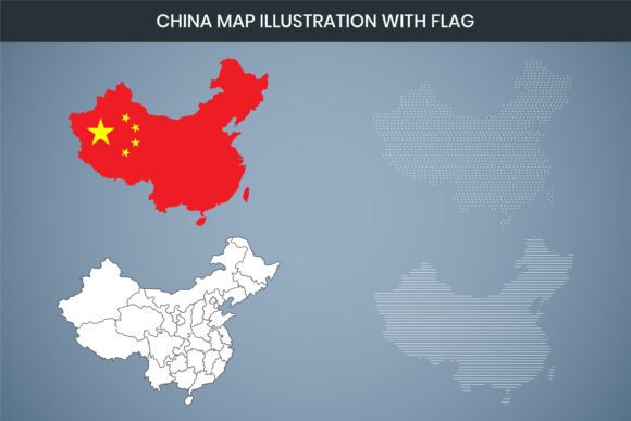 China Map Illustration with Flag – Graphics Freebie Review