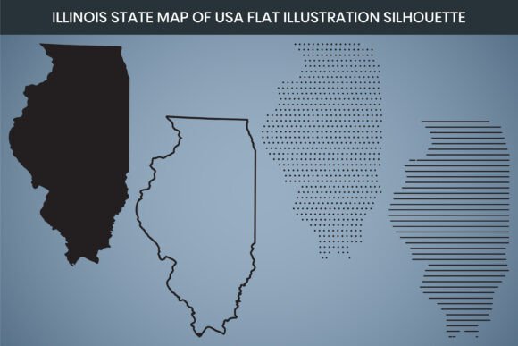 Illinois State Hand Drawn Outline Map: Freebies Graphics