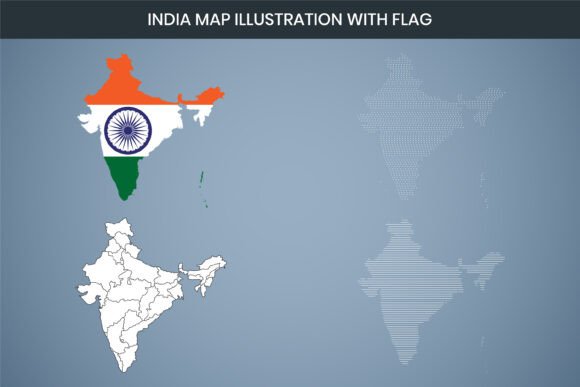 India Map Illustration for Graphics and Commercial Freebies