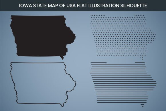 Iowa State Hand Drawn Outline Map – Graphics & Freebies