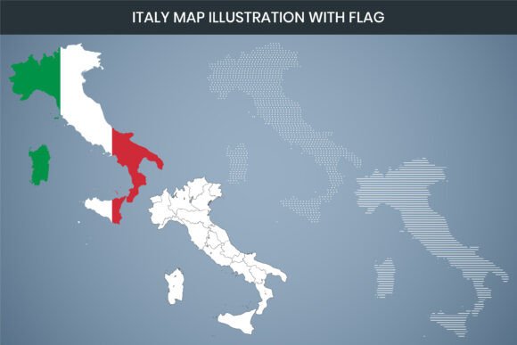 Italy Map Illustration with Flag: A Freebie Graphics Gem