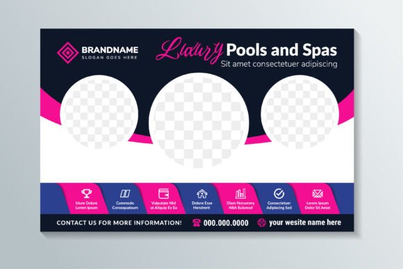 Luxury Pools Banner: Graphics & Print Templates