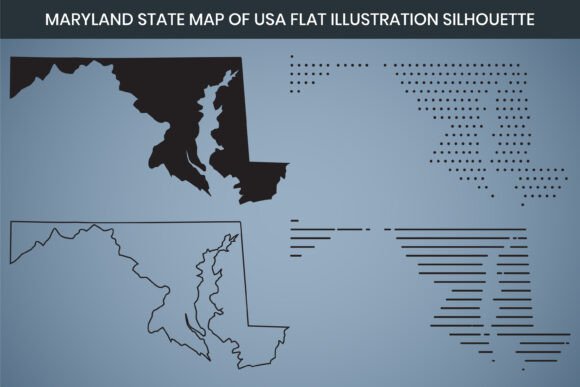 Maryland Hand Drawn Outline Map US Graphics Freebie Review