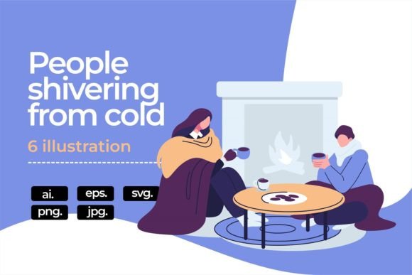 Shivering Cold Illustrations for Marketing Graphics
